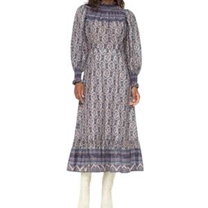 Sea New York Blue Floral Midi Dress Size 8